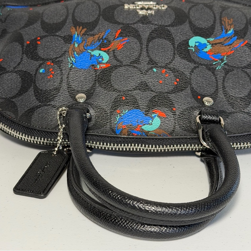 Coach Mini Sierra Satchel with Bird Print - Picture 8 of 12
